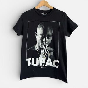 Tupac Prayer T-shirt Black Hip Hop S/M 100% Cotton 2Pac Praying